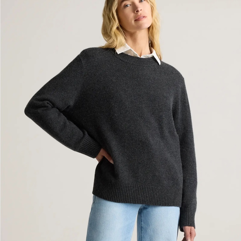 Quince Charcoal Crewneck Sweater